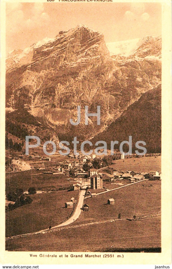 Vue Generale et le Grand Marchet 2561 m - old postcard - 1937 - France - used - JH Postcards