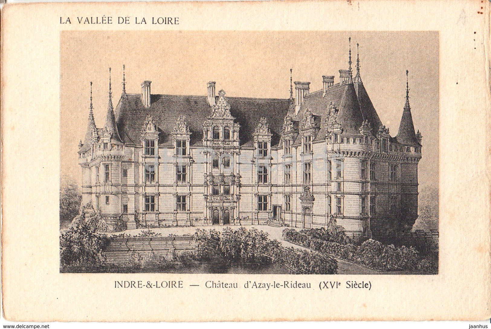 Chateau d' Azay Le Rideau - Indre & Loire - La Valle de la Loire - castle - 16 - old postcard - France - unused