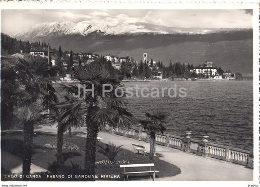Lago di Garda - Fasano di Gardone Riviera - Garda lake - old postcard - 1954 - Italy - used - JH Postcards