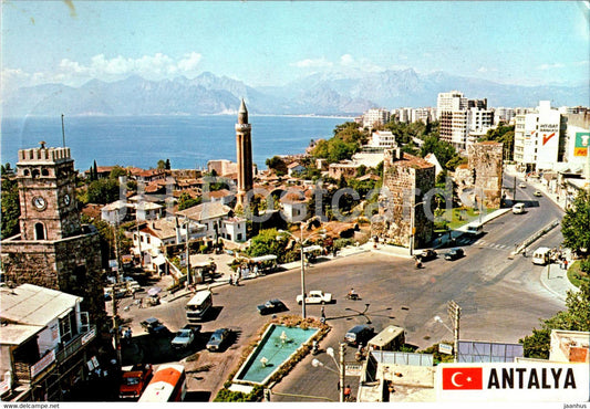 Antalya - Grooved Minaret and Clock Tower - Turkey - unused - JH Postcards