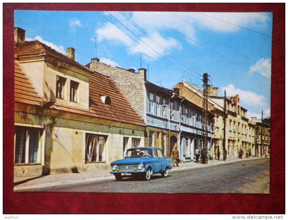 Victory street - car Moskvich - Haapsalu - 1979 - Estonia USSR - unused - JH Postcards