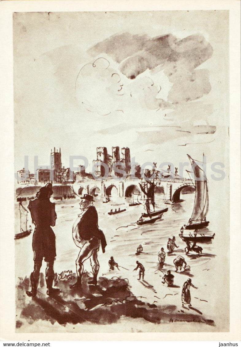 The Pickwick Papers by Charles Dickens - illustration by Milashevsky - 1988 - Russia USSR - unused - JH Postcards