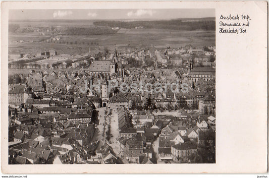 Ansbach - Promenade mit Herrieder Tor - old postcard - Germany - unused - JH Postcards