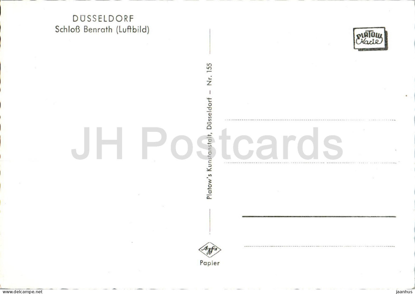 Düsseldorf - Schloss Benrath - Luftbild - château - 155 - Allemagne - inutilisé 