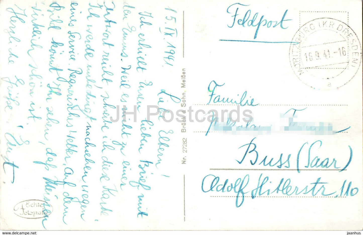 Meissen - Blick von Proschwitz - 27282 - Feldpost - Militärpost - alte Postkarte - 1941 - Deutschland - gebraucht