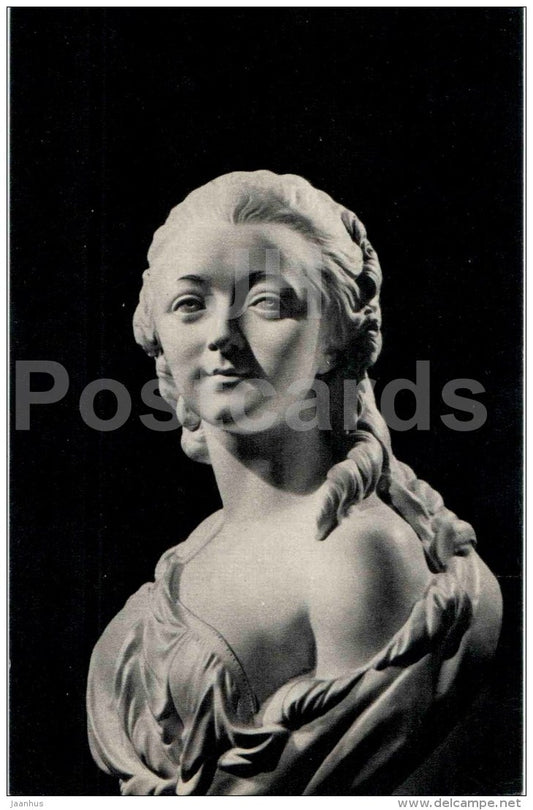 sculpture by Augustin Pajou - Portrait of Countess Du Barry - 1 - french art - unused - JH Postcards