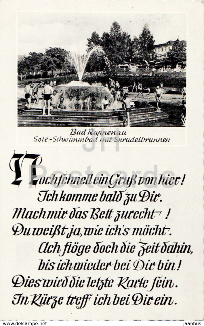 Bad Rappenau - Sole Schwimmbad mit Sprudelbrunnen - 1962 - Germany - used - JH Postcards