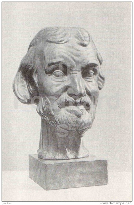 sculpture by Jaan Koort - Portrait of Old Man , 1921 - estonian art - unused - JH Postcards