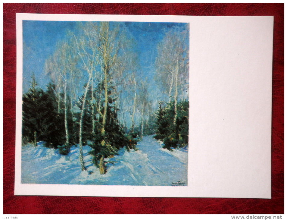 Painting by Igor Grabar - Winter Landscape . 1954 - russian art - unused - JH Postcards