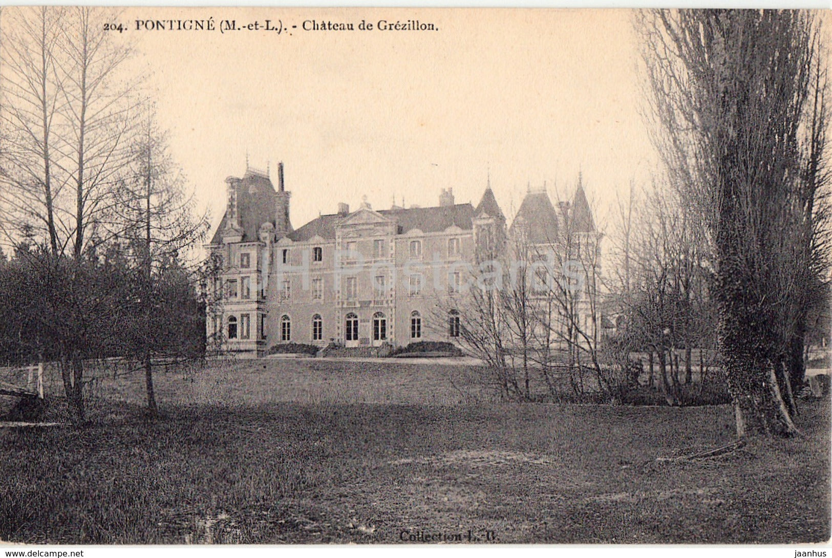Pontigne - Chateau de Grezillon - castle - 204 - old postcard - France - unused - JH Postcards