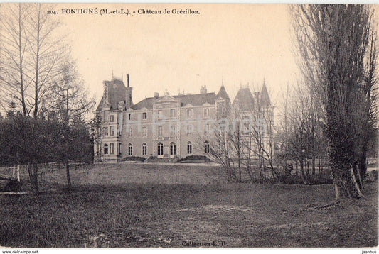 Pontigne - Chateau de Grezillon - castle - 204 - old postcard - France - unused - JH Postcards