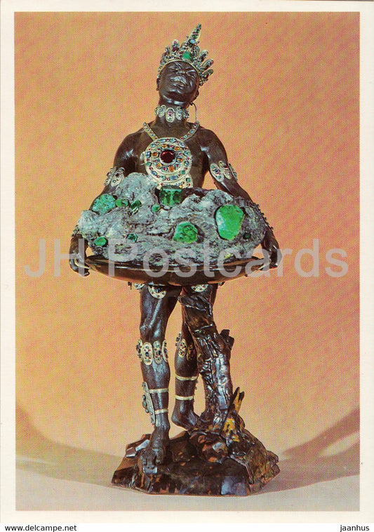 Mohr mit Smaragden im Urgestein - Moor with emeralds set in natural stone - Grunes Gewolbe - DDR Germany - unused - JH Postcards