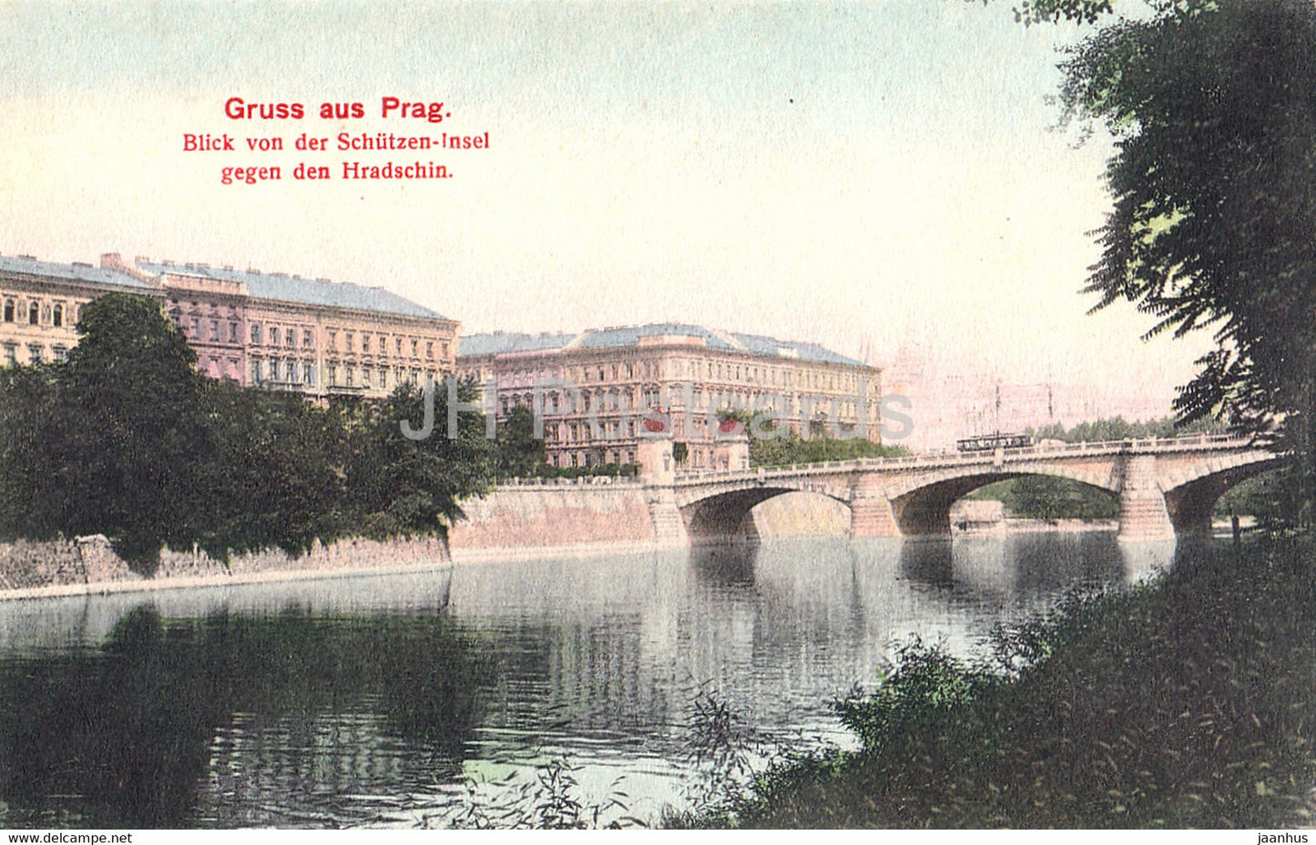 Praha - Prague - Gruss aus Prag - Blick von der Schutzen Insel - old postcard - Czech Republic - unused - JH Postcards