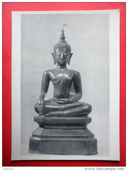 Bronze Statue of the Buddha , XIX century - Birma - burmese art - unused - JH Postcards