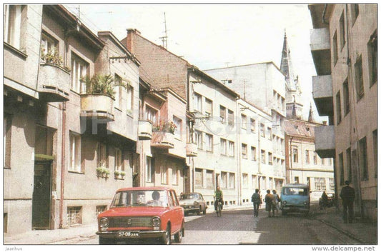 Kirov street - car Zhiguli - Mukacheve - Mukachevo - 1985 - Ukraine USSR - unused - JH Postcards