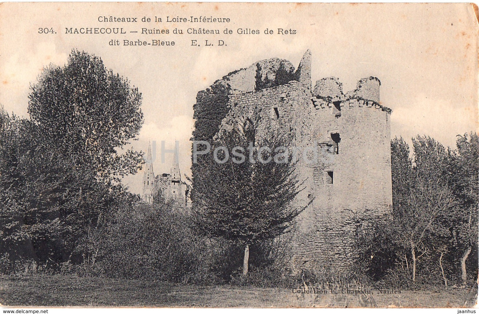 Machecoul - Ruines du Chateau de Gilles de Retz dit Barbe Bleue - 304 - castle ruins - old postcard - France - unused