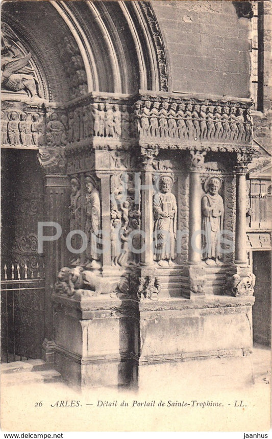 Arles - Detail du Portail de Saint Trophime - church - 26 - old postcard - France - unused - JH Postcards