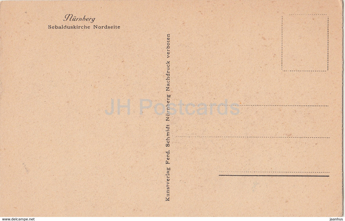 Nürnberg - Sebalduskirche Nordseite - alte Postkarte - Deutschland - unbenutzt