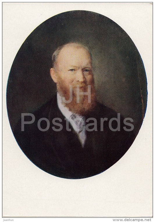 painting by K. Makovsky - Portrait of Russian Writer A. Ostrovsky , 1871 - Russian art - 1963 - Russia USSR - unused - JH Postcards