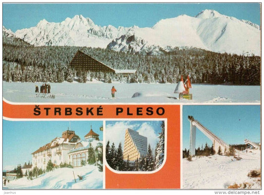 Ski jumping hill - Tupa hotel Panorama - Strbske Pleso - Vysoke Tatry - High Tatras - Czechoslovakia - Slovakia - unused - JH Postcards