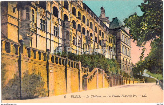 Blois - Le Chateau - La Facade Francois 1er - castle -  6 - old postcard - France - used - JH Postcards