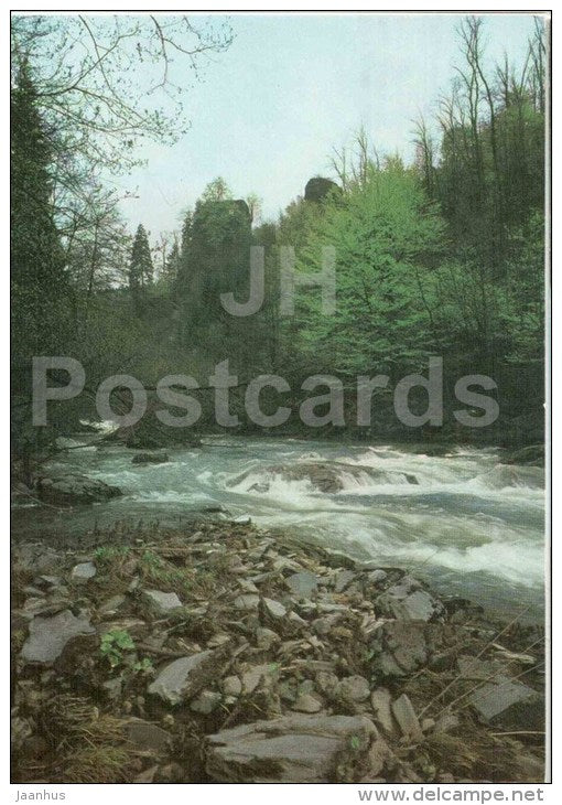 mountain river - Czechoslovakia - Czech - used 1976 - JH Postcards