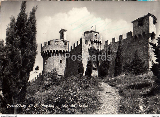 San Marino - Seconda Torre - castle - second tower - San Marino - used - JH Postcards