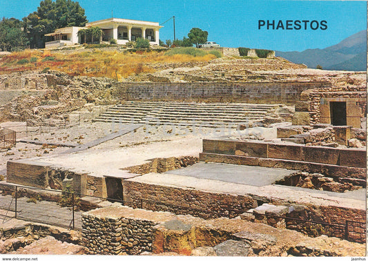 Phaestos - Crete - View of the Western Court and the Theatre - ancient - Greece - unused - JH Postcards