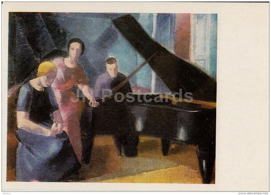 painting by K. Veeber - Music , 1923 - piano - Estonian art - 1983 - Estonia USSR - unused - JH Postcards