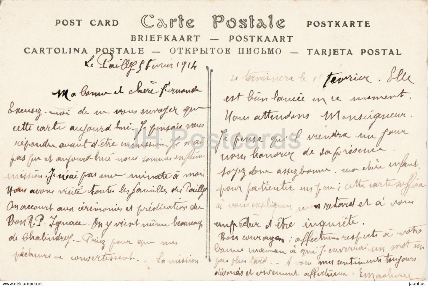 Chateau de Pailly - Facade Nord - castle - 189 - old postcard - 1914 - France - used