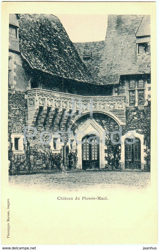 Chateau de Plessis Mace - castle - old postcard - France - unused - JH Postcards