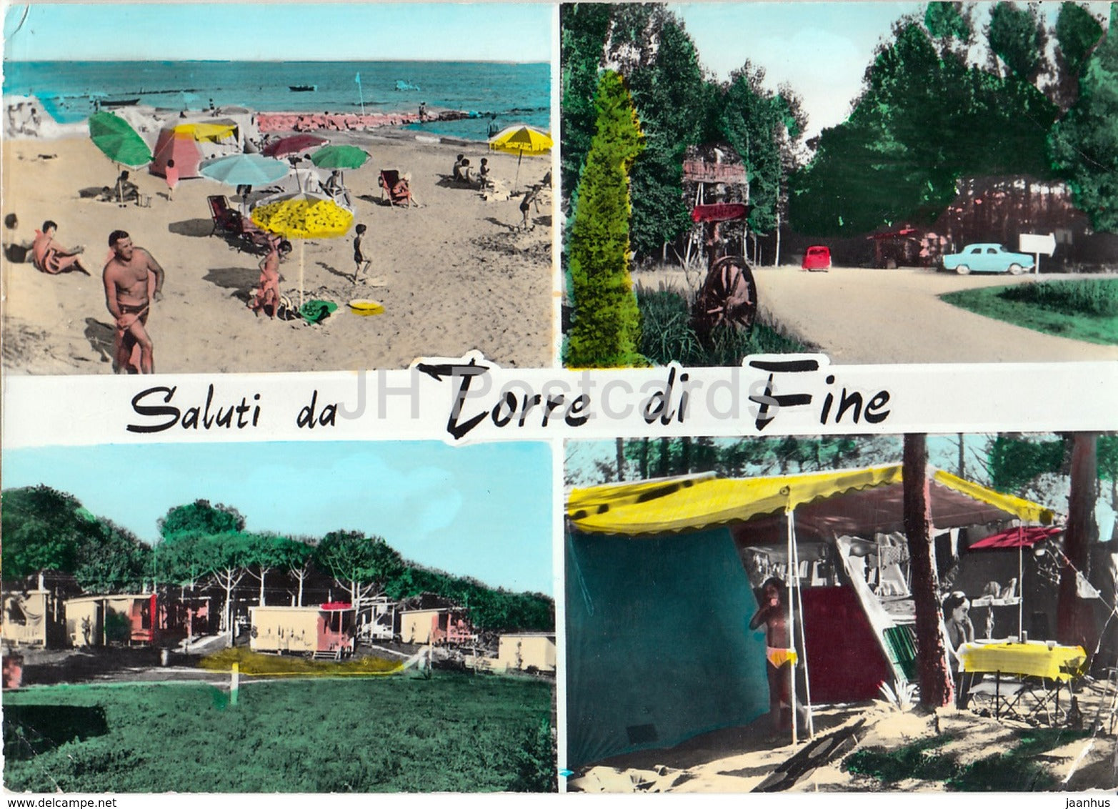 Saluti da Torre di Fine - beach - camping - Italy - 1968 - used - JH Postcards