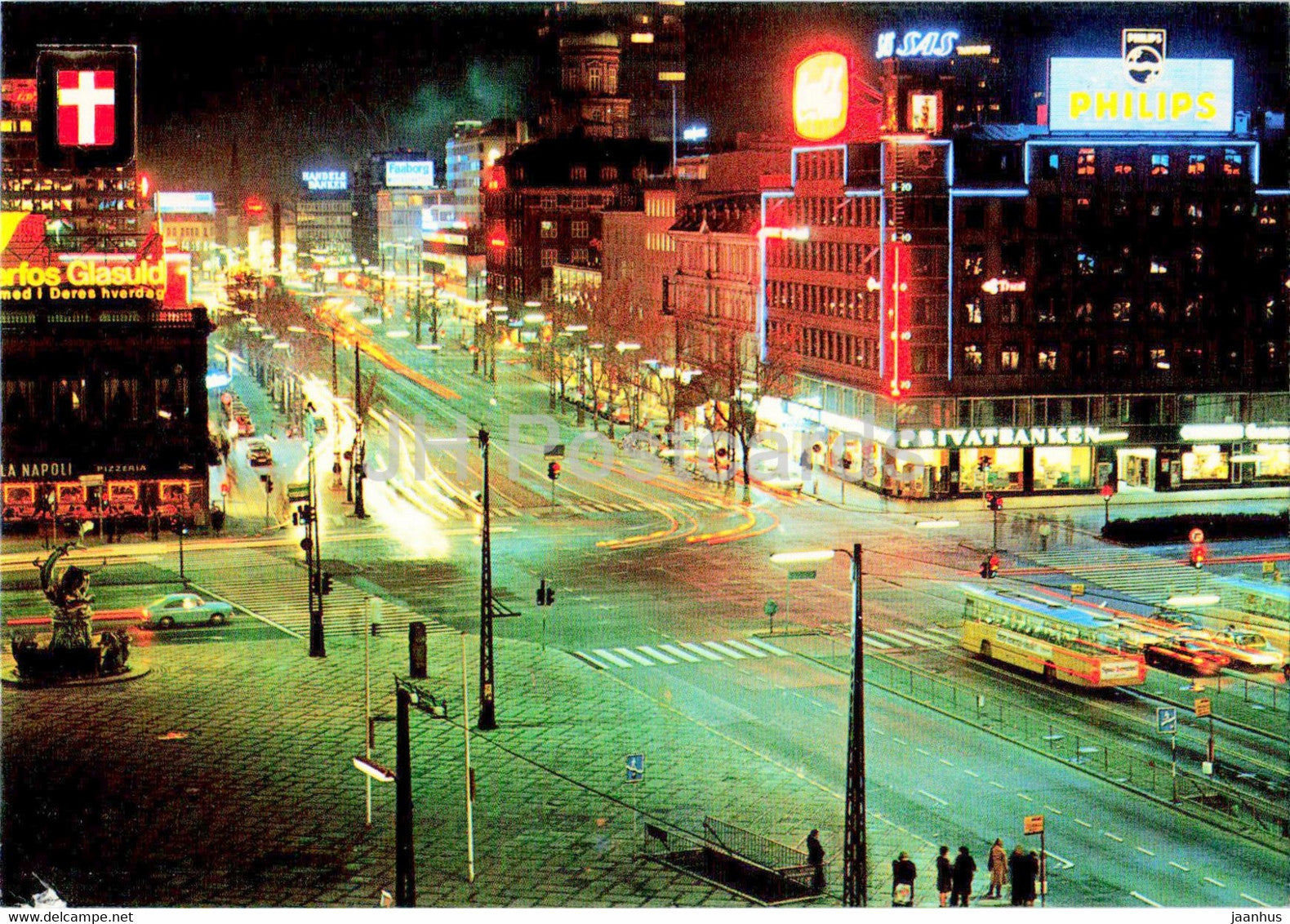 Copenhagen - The Town Hall Square by Night - 99 - Denmark - unused - JH Postcards