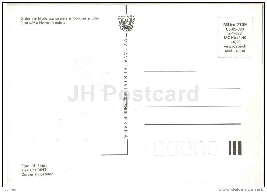 Adrspassko-Teplicke skaly - Golem - Crown - Sugar Loaf - Czechoslovakia - Czech Republic - unused - JH Postcards