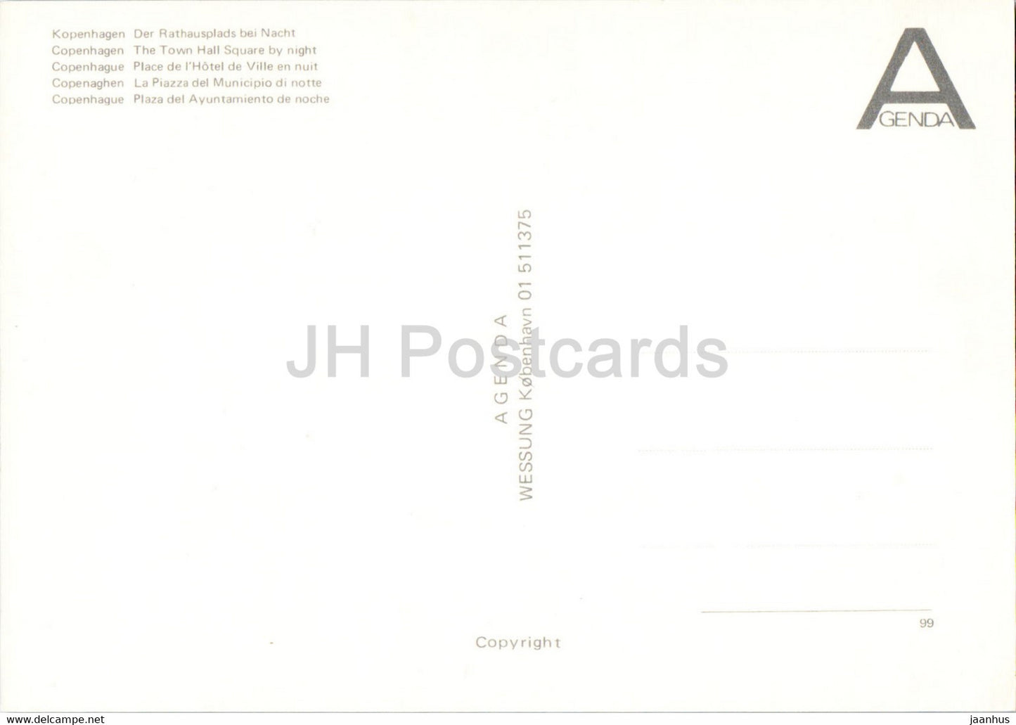 Kopenhagen - Der Rathausplatz bei Nacht - 99 - Dänemark - unbenutzt