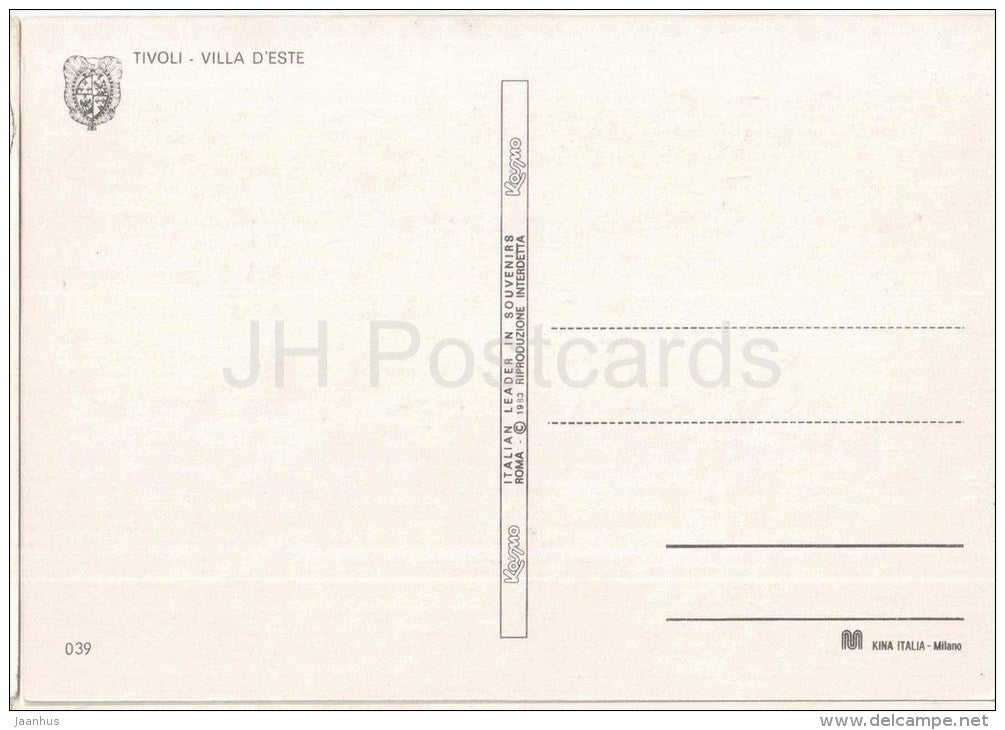 Villa d´Este - fontana - fountain - Tivoli - Lazio - 039 - Italia - Italy - unused - JH Postcards