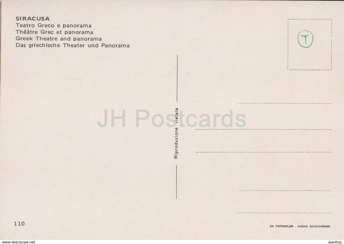 Siracusa - Teatro Greco e panorama - Théâtre grec et panorama - ancien - 110 - Italie - inutilisé