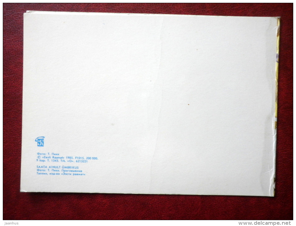 Greeting Card - wheat - daisies - clover - 1985 - Estonia USSR - unused - JH Postcards