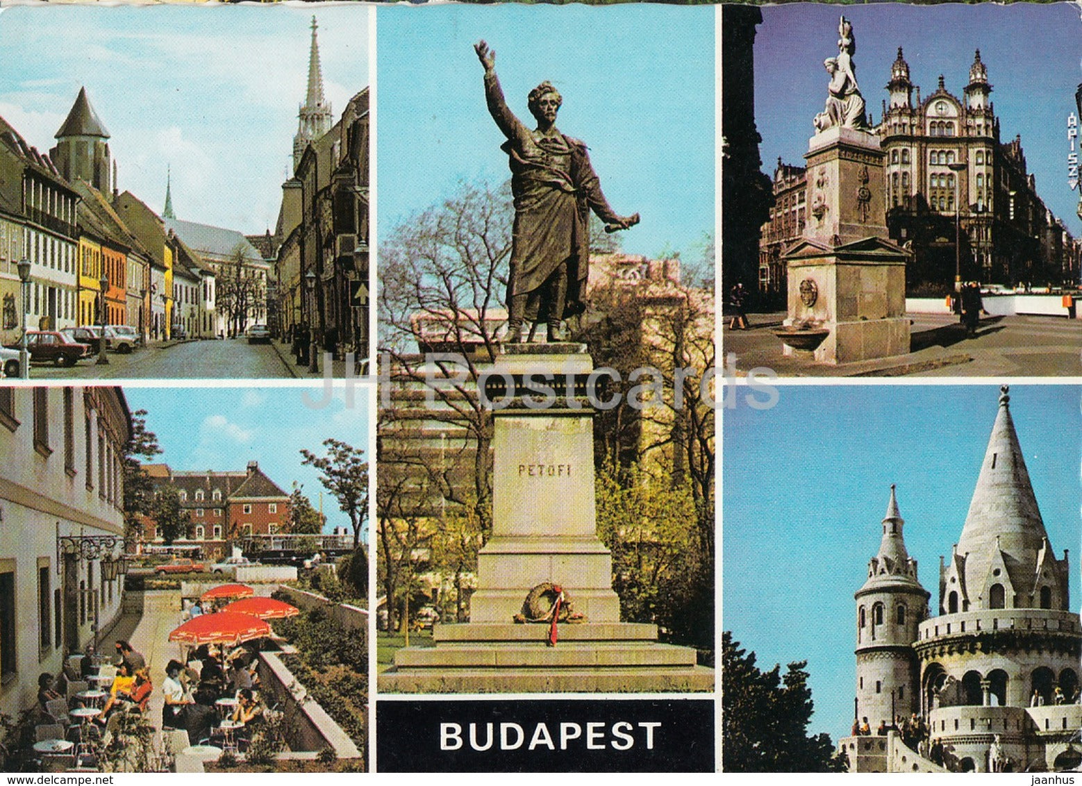 Budapest - architecture - monument to Petofi - multiview - 1982 - Hungary - used - JH Postcards