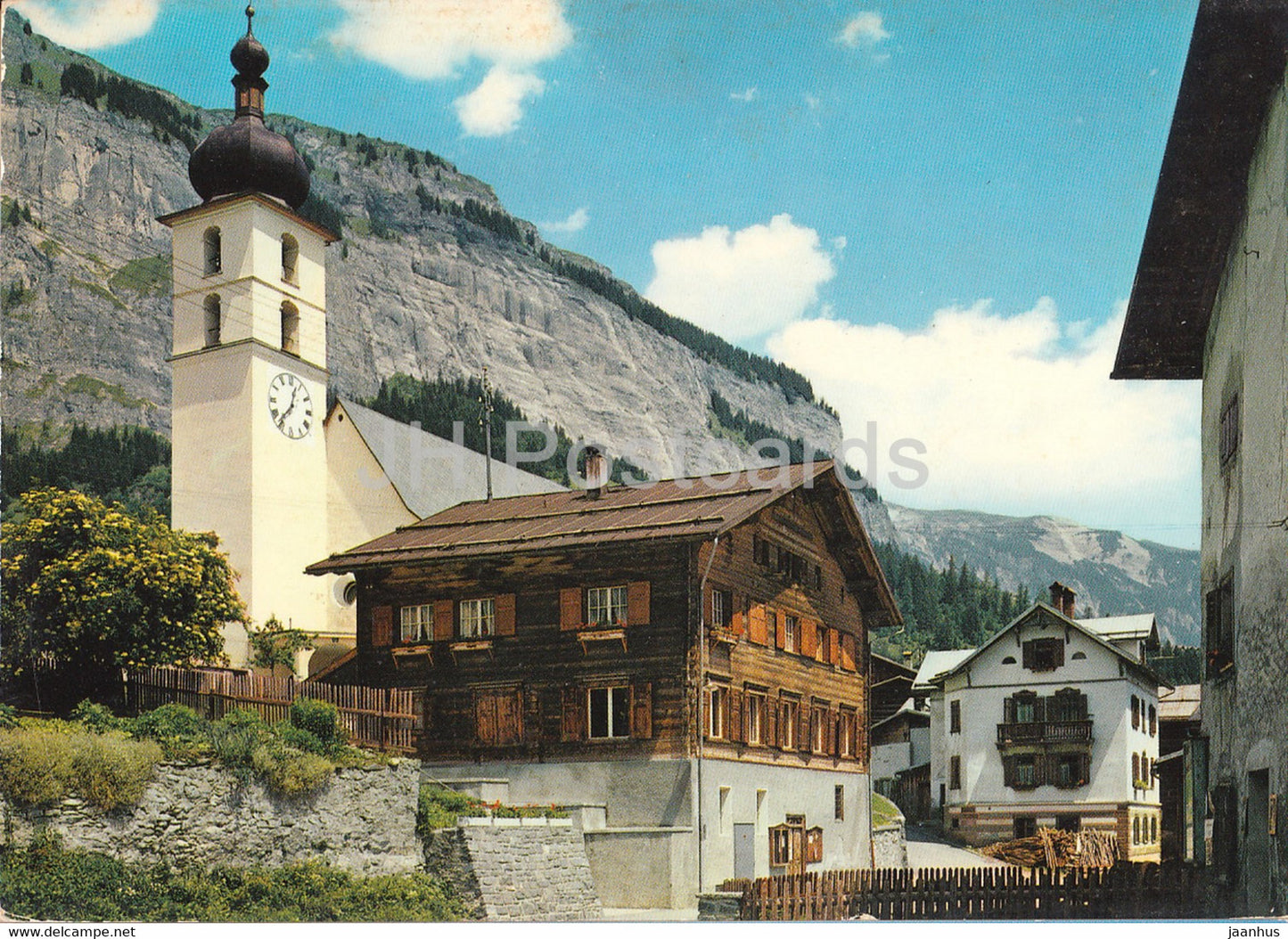 Flims Dorfpartie mit Flimserstein - 4546 - 1971 - Switzerland - used - JH Postcards