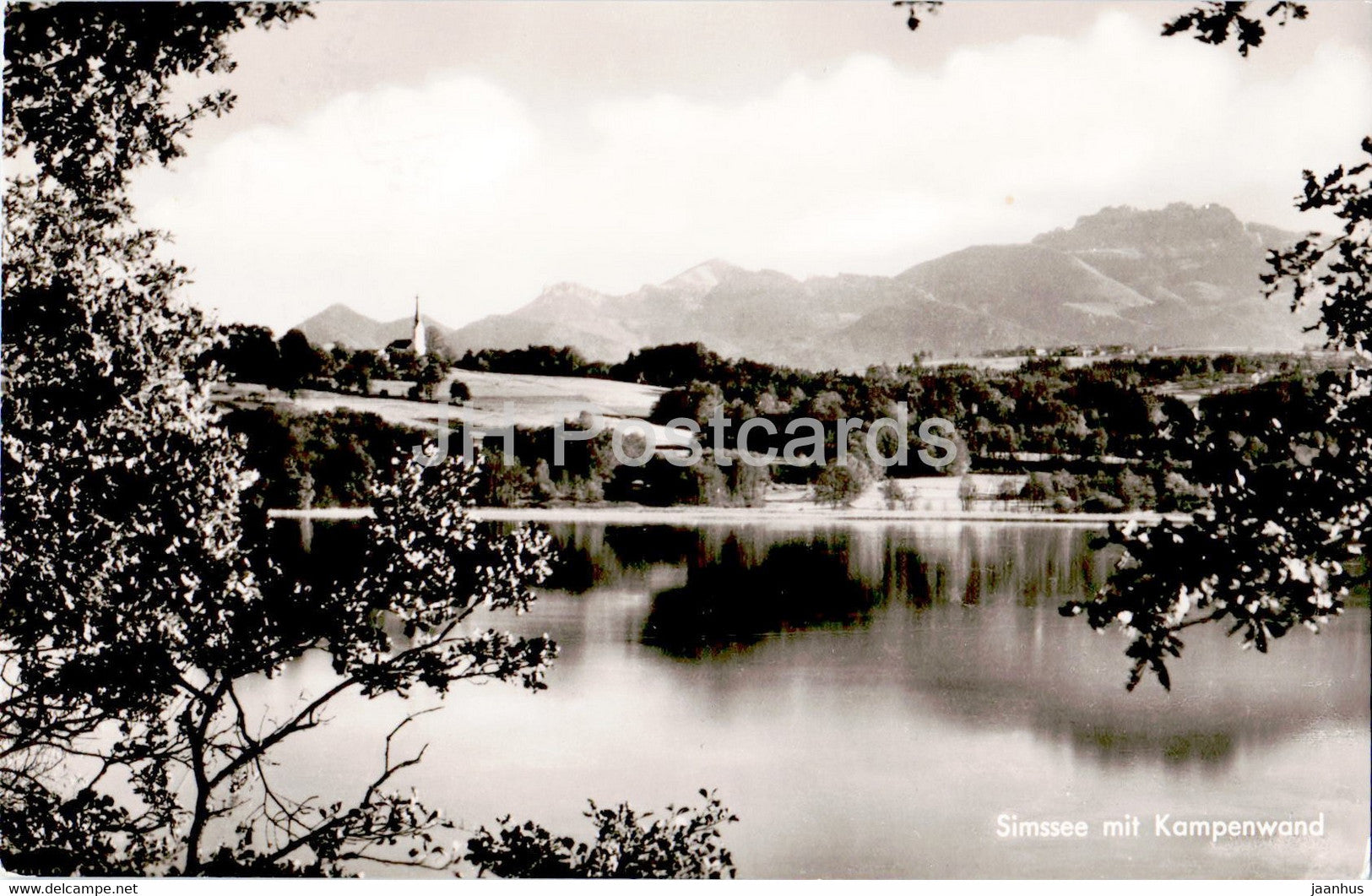 Simssee mit Kampenwand - old postcard - Germany - used - JH Postcards