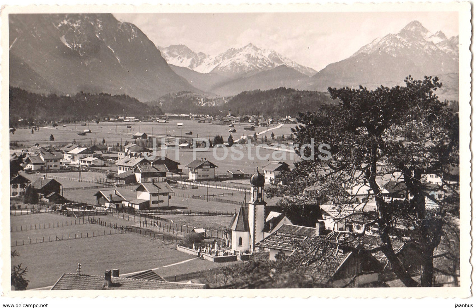 Wallgau m Wetterstein 2297 m - old postcard - 1949 - Germany - used - JH Postcards