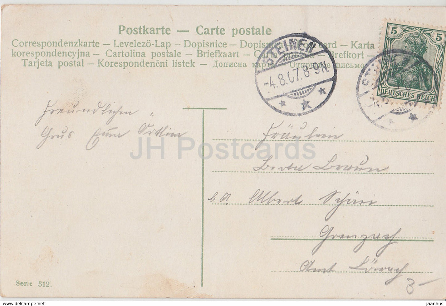 girls - children - fruits - vegetables - Serie 512 - old postcard - 1907 - used