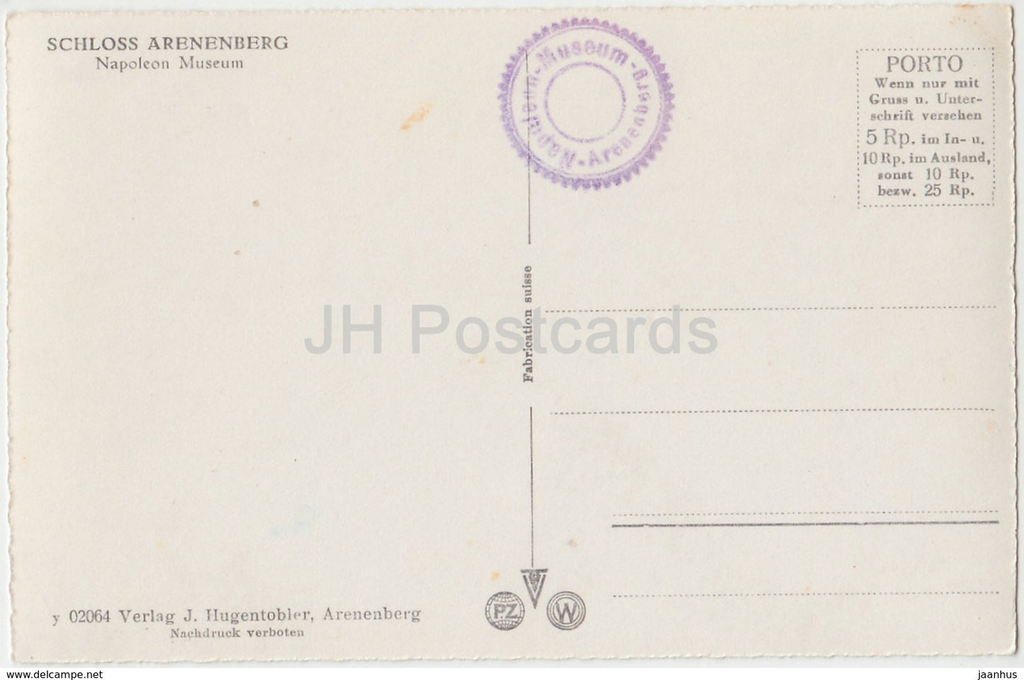 Schloss Arenenberg - Napoleon-Museum - castle - museum - 02064 - Switzerland - old postcard - unused