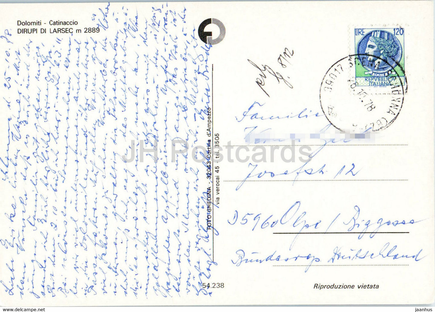 Dolomiti - Catinaccio - Dirupi di Larsec 2889 m - 1978 - Italy - used