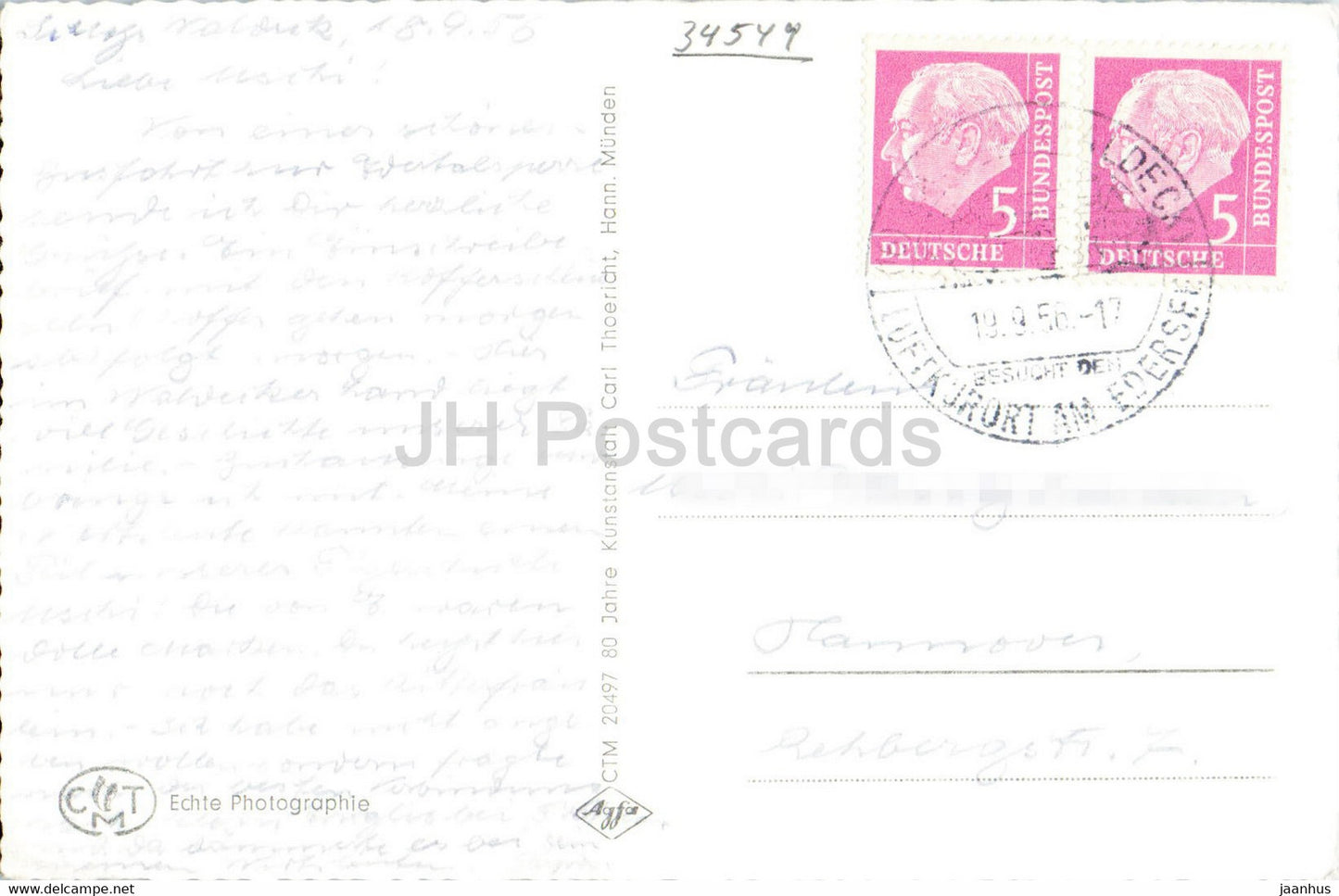 Gruss vom schonen Edersee - old postcard - 1956 - Germany - used