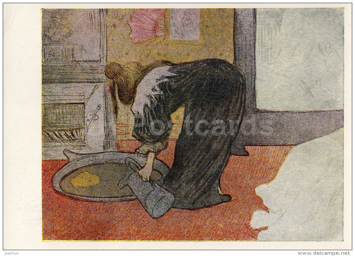 painting by Henri de Toulouse-Lautrec - Woman with Bowl - French Art - 1963 - Russia USSR - unused - JH Postcards