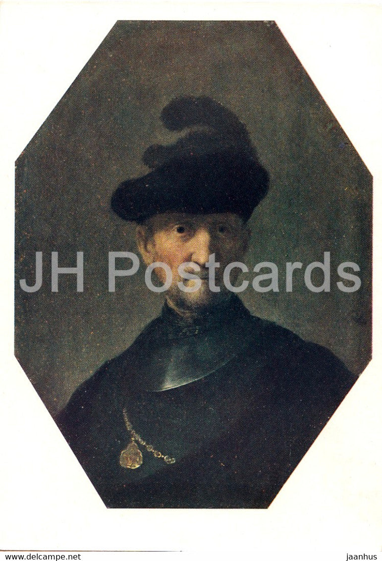painting by Rembrandt - Old Warrior - Dutch art - 1963 - Russia USSR - unused - JH Postcards