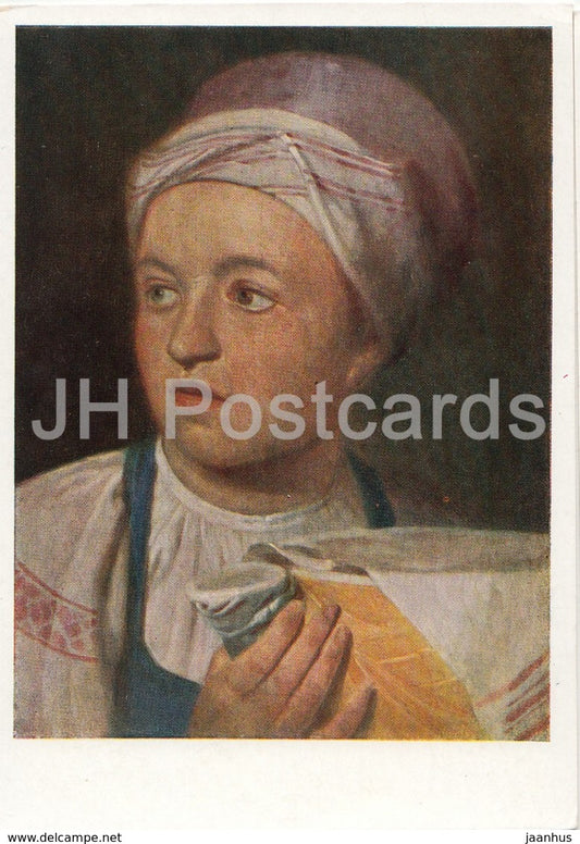 painting by A. Venetsianov - Girl with Milk Tray - Russian art - 1960 - Russia USSR - unused - JH Postcards