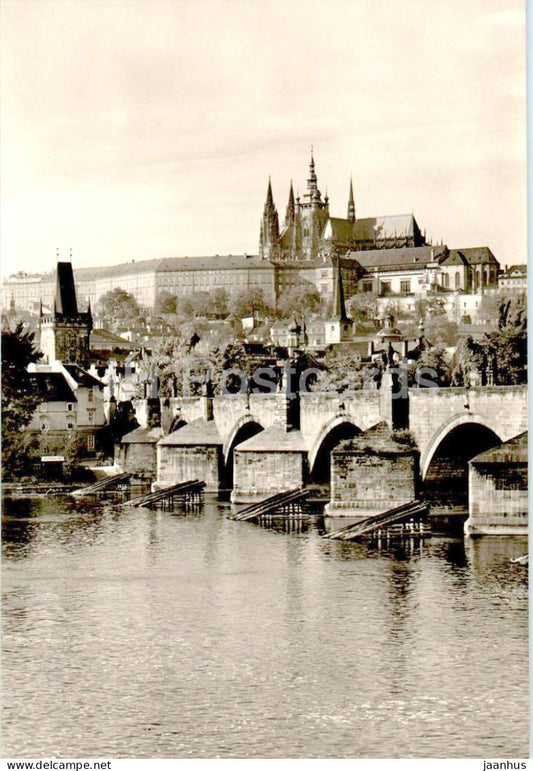 Praha - Prague - Prague Castle and Charlse Bridge - 086475 - Czech Republic - Czechoslovakia - unused - JH Postcards